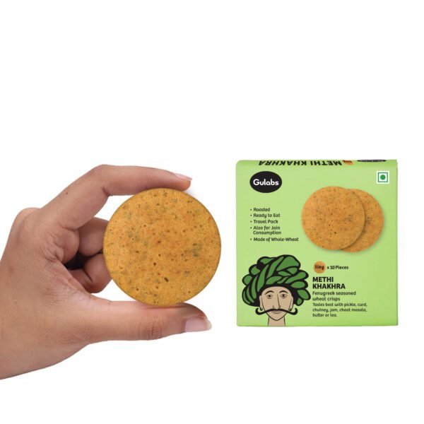 Gulabs-Tiny Methi Khakhra-10 Pack (Each Pack 10 Pieces)