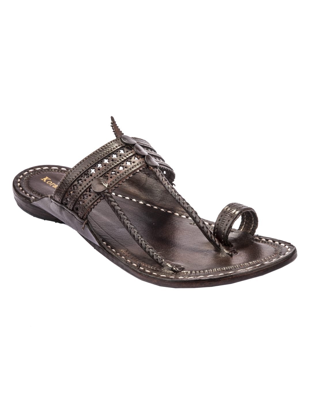 kolhapuri chappal black