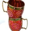 RASTOGI HANDICRAFTS-PURE COPPER COLD COFFEE HAND PAINTED MUG-RED