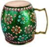 RASTOGI HANDICRAFTS-PURE COPPER COLD COFFEE HAND PAINTED MUG-GREEN