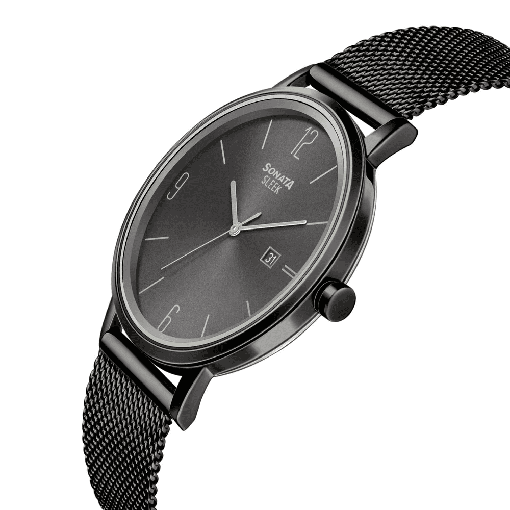 Sonata sleek black dial new arrivals