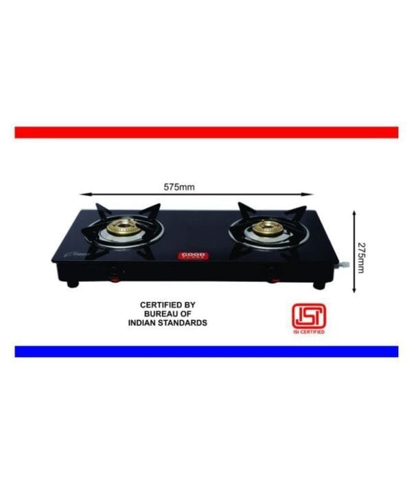 GOODFLAME-MILD STEEL MANUAL GAS STOVE WITH 2 CAST IRON BURNERS
