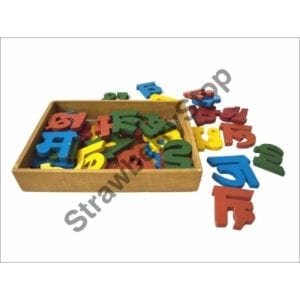 STRAWBERRY STOP-KID'S WOODEN HINDI 3D VYANJAN BLOCKS-MULTICOLOR