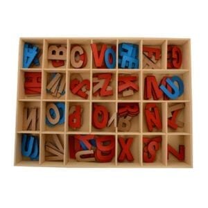 STRAWBERRY STOP-KID'S WOODEN MOVABLE CAPITAL ALPHABET BOX-BROWN