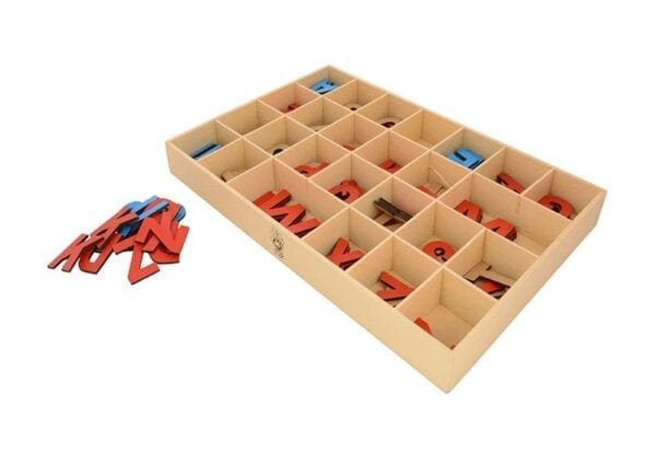 STRAWBERRY STOP-KID'S WOODEN MOVABLE CAPITAL ALPHABET BOX-BROWN