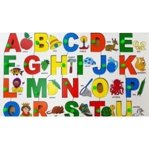 STRAWBERRY STOP-KID'S CAPITAL ABC ALPHABET PUZZLE WITH PICTURES-MULTI COLOR