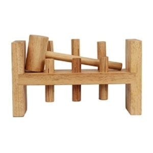 STRAWBERRY STOP-KID'S WOODEN HAMMER AND PEG-BROWN