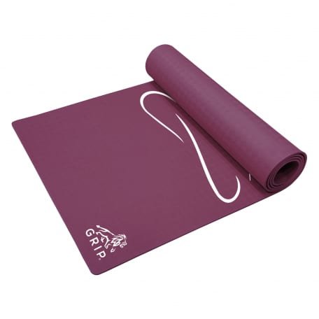 Gripyoga-12 mm Thickness Yoga Aasan Design Medium Yoga Mat-Cherry