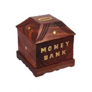 GRIPYOGA-WOODEN BEAUTIFUL PIGGY MONEY BANK-BROWN