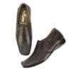 HOREX-MEN'S 100 % PURE LEATHER FORMAL SLIP ON SHOES-BROWN