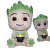 DIVINE SHOP-CUTE BABY GROOT COMBO PLANTER POT-GREEN ( PACK OF 2 )