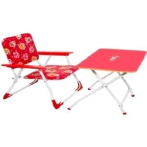 STRAWBERRY STOP-KID'S FOLDABLE STUDY TABLE & CHAIR SET-RED (DLX)