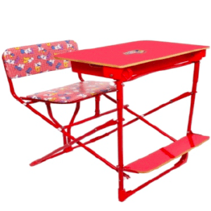 STRAWBERRY STOP-KID'S WOODEN FOLDABLE STUDY TABLE & CHAIR SET-RED