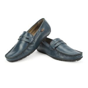 HOREX-MEN'S 100% PURE LEATHER CASUAL LOAFER SHOES-BLUE