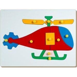 STRAWBERRY STOP-KID'S HELICOPTER JIG SAW LIFT OUT PUZZLE-MULTICOLOR