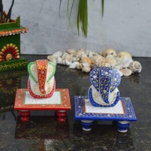 G L MARBLE HANDICRAFT-MARBLE HANDICRAFT GANESH CHOWKI-MULTICOLOR