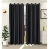 CURTAIN DECOR-SOLID FAUX SILK POLYESTER CURTAIN-BLACK (PACK OF 2)