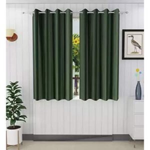 CURTAIN DECOR-POLYESTER BLACKOUT WINDOW CURTAIN-DARK GREEN (PACK OF 2)