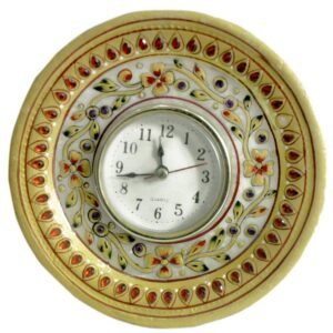 G L MARBLE HANDICRAFT-MARBLE HANDICRAFT WALL CLOCK-MULTICOLOR