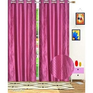 CURTAIN DECOR-POLYRESIN MORPANKH PUNCHING CURTAIN-PINK (PACK OF 2)