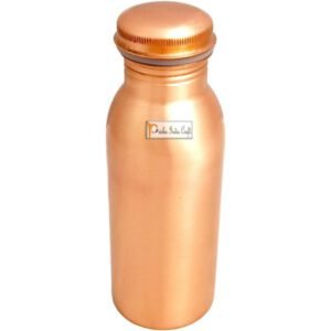 Prisha India Craft-Pure Copper Water Bottle-Brown (500 ml)