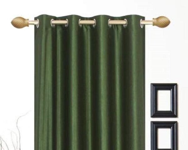 CURTAIN DECOR-POLYESTER PLAIN WINDOW CURTAIN-GREEN (PACK OF 3)