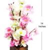 WOODZONE-ARTIFICIAL GULDASTA FLOWER POT FOR LIVING ROOM-PINK & WHITE