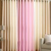 CURTAIN DECOR-POLYESTER PLAIN CRUSH CURTAIN-BABY PINK CREAM (PACK OF 3)