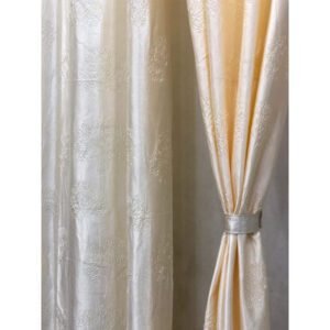 CURTAIN DECOR-POLYESTER TREE FLORAL PUNCH CURTAIN-CREAM (PACK OF 2)