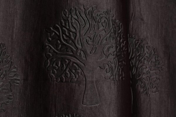 CURTAIN DECOR-POLYESTER PUNCHING TREE CURTAIN-BLACK (PACK OF 2)