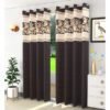 Curtain Decor-Polyresin Gold Patch Eyelet Curtain-Brown (Pack Of 2)