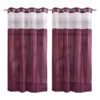 CURTAIN DECOR-POLYESTER TISSUE NET EYELET CURTAIN-WINE (PACK OF 2)