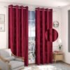 CURTAIN DECOR-POLYESTER TREE FLORAL PUNCH CURTAIN-MAROON (PACK OF 2)