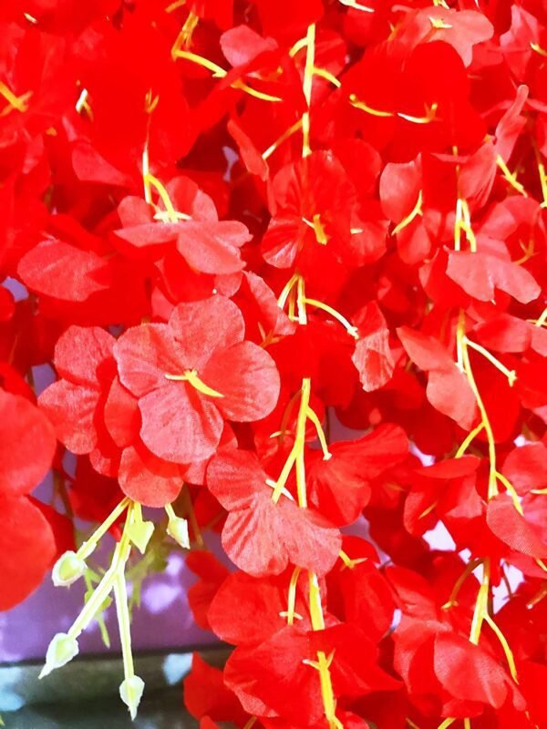 WOODZONE-ARTIFICIAL WISTERIA VINE HANGING FLOWER STRINGS-RED