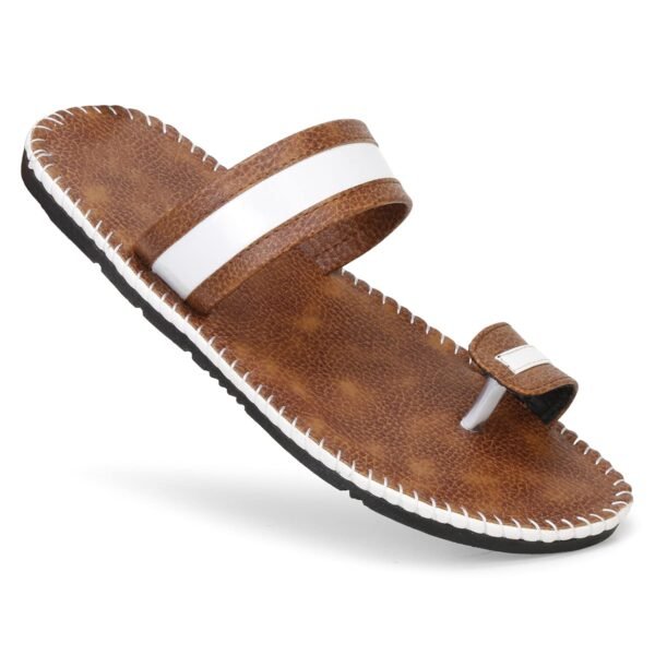 Emosis-Men's Faux Leather Casual Chappal Cum Thong Sandal-Copper