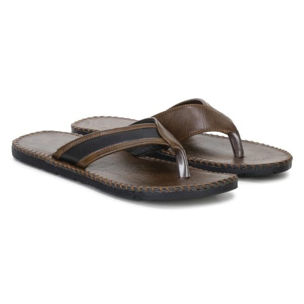 Emosis-Men's Faux Leather Casual Chappal Cum Thong Sandal-Copper