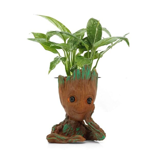 Beckon Venture-Polyresin Cute Shaped Groot showpiece Planter-Grey