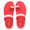 Emosis-Men's Faux Leather Slipper Flat Chappal Cum Thong Sandal-Red