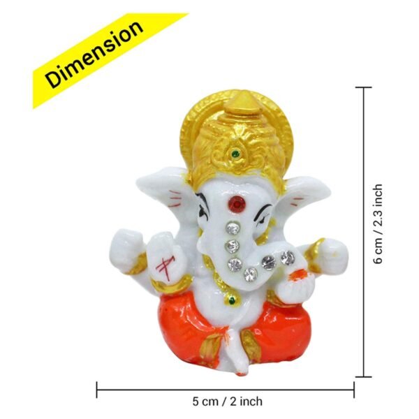 Beckon Venture-Handcrafted Lord Ganesha Statue-White & Red