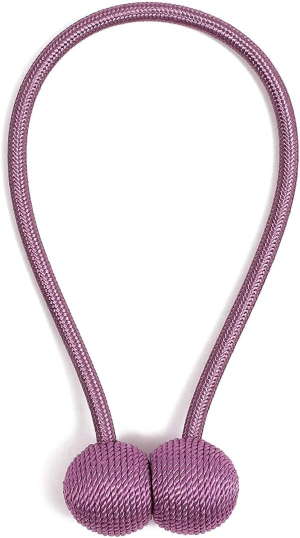 Reyansh Decor-Modern Curtain Solid Circle Tassels (Hooks)-Purple (Pack Of 2)