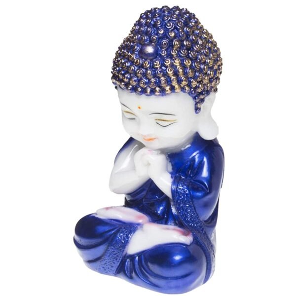 Beckon Venture-Handcrafted Baby Monk Meditating Buddha-Blue