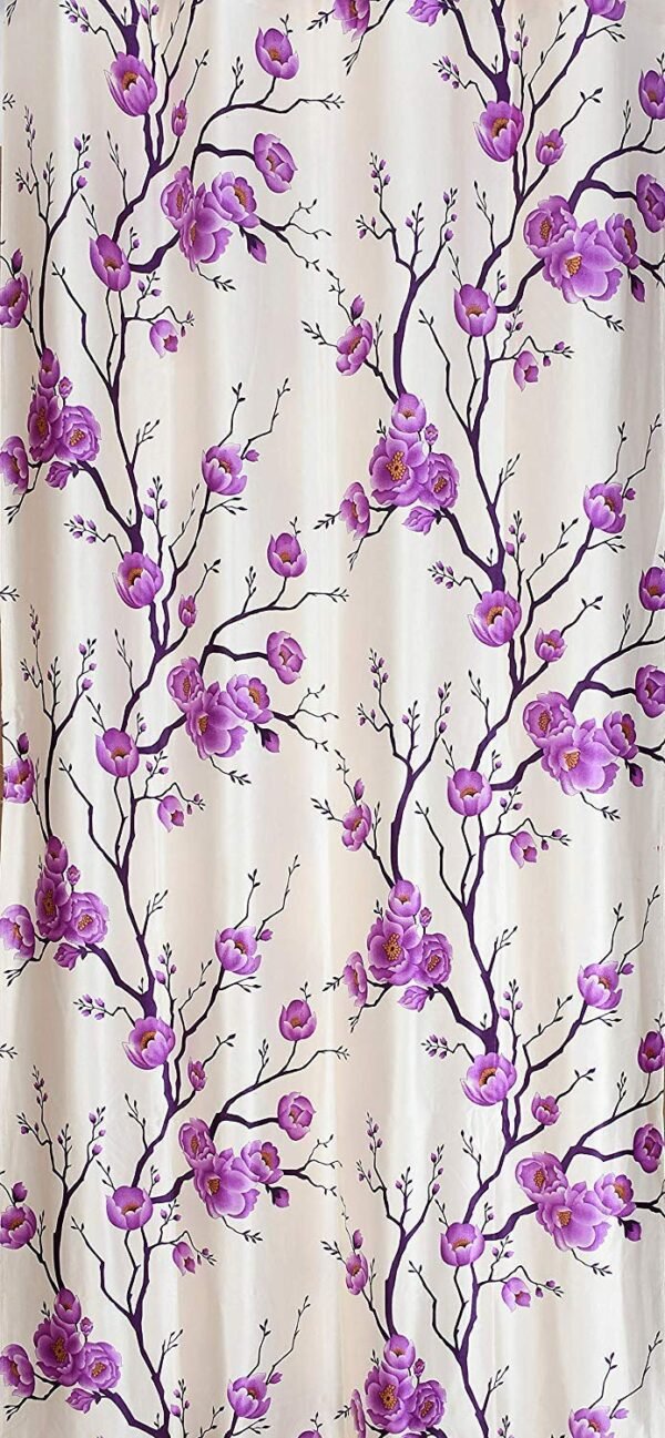 Reyansh Reyansh Decor-Long Flower Print Polyester Curtain-Purple Flower (Pack Of 3)Decor-Long Flower Print Polyester Curtain-Purple (Pack Of 3)