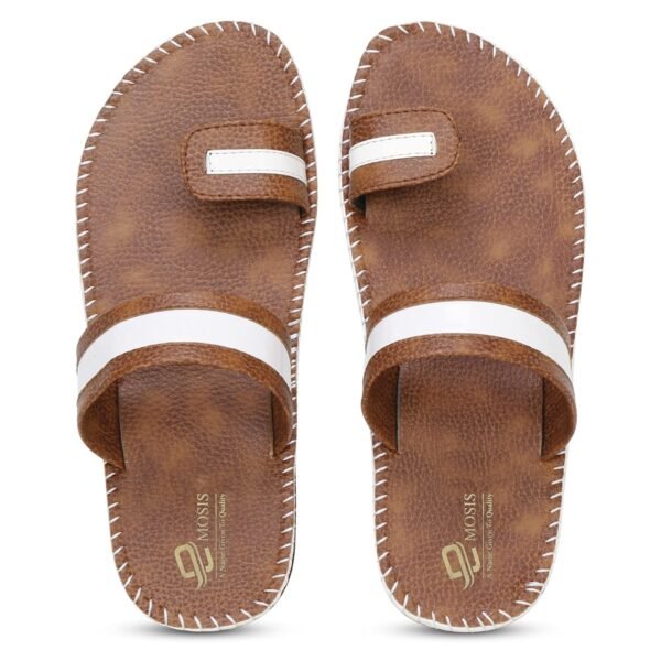Emosis-Men's Faux Leather Casual Chappal Cum Thong Sandal-Copper