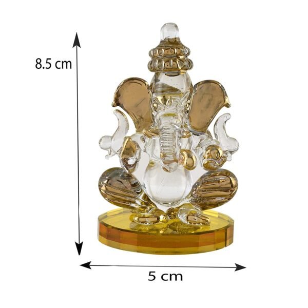 Beckon Venture-Handcrafted Glass Lord Ganesha Statue-Multicolor