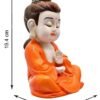 Beckon Venture-Polyresin Handcrafted Meditating Lord Buddha-Orange