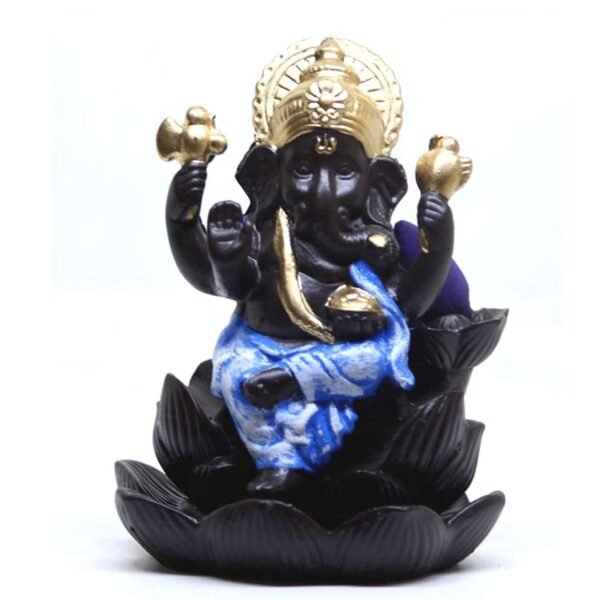 Beckon Venture-Handcrafted Lord Ganesha Backflow Incense Burner-Blue Shade