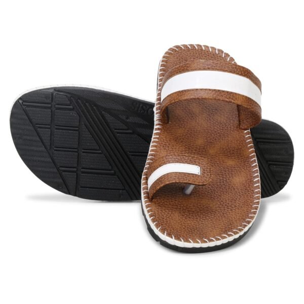 Emosis-Men's Faux Leather Casual Chappal Cum Thong Sandal-Copper