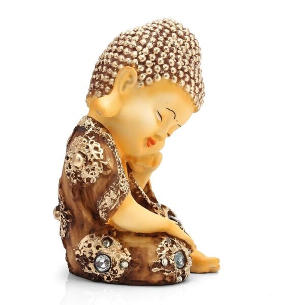 Beckon Venture-Handcrafted Little Baby Monk Laughing Buddha-Orange