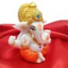Beckon Venture-Handcrafted Lord Ganesha Statue-White & Orange