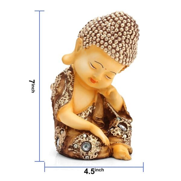 Beckon Venture-Handcrafted Little Baby Monk Laughing Buddha-Orange